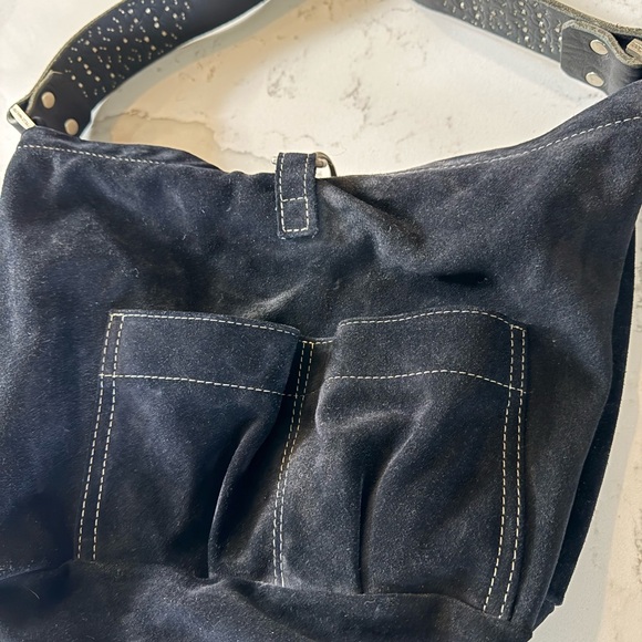 Tyli Malibu Black Suede Studded Women's Bag - Picture 4 of 5